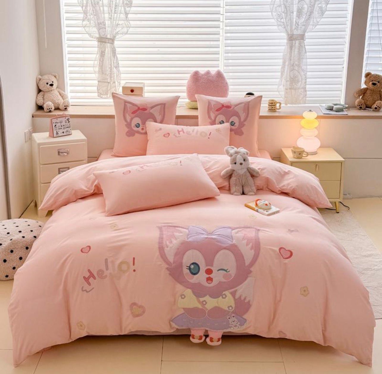 Постельное белье Полуторка Сатин с вышивкой Лисичка