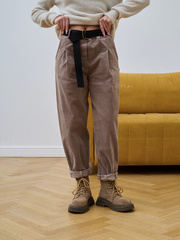 Бежевые вельветовые брюки