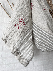 Шарф льняной комби. со штампами 