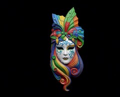 Силиконовый молд Венецианская маска 