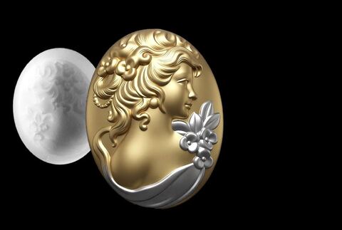 Силиконовый молд Камея Девушка № 33