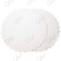 NEW💥💥💥Подложка для торта из гофрокартона 4,5 мм, d-300 мм,белая /белая (ромашка)  25   шт