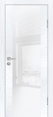 Дверь P-7 / Цвет Дуб скай белый / белоснежный лакобель / Двери PROFILO PORTE