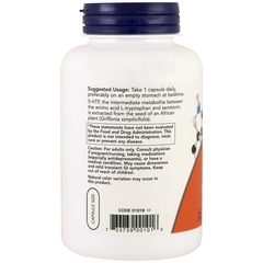 Now Foods, 5-гидрокситриптофан, 50 мг, 180 капсул в растительной оболочке