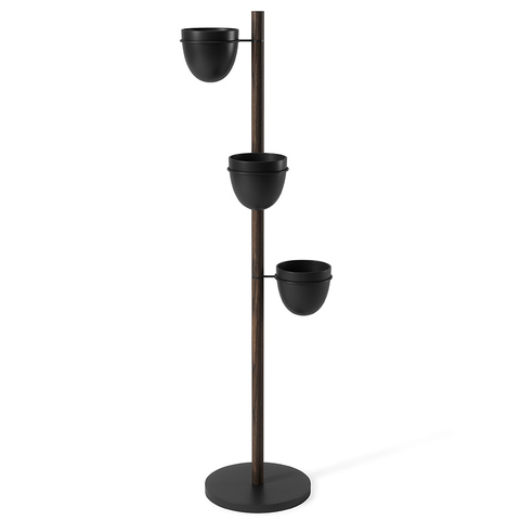 Подставка для цветов Floristand Planter с горшками 3 шт, темный орех