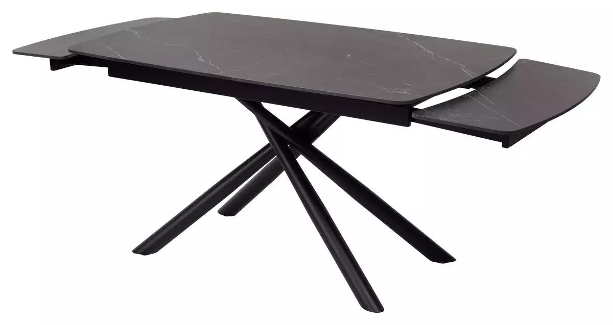 Стол RIVOLI 140 MATT BLACK MARBLE SOLID CERAMIC / BLACK, DISAUR