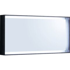 Зеркало с подсветкой Geberit Citterio: B=118.4см, H=58.4см, Серо-коричневый дуб  / Меламин, древесная структура фото