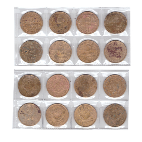 Набор 5 копеек (8 монет) 1930,31,32,40,43,46,49,54г. G