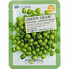 Тканевая маска с экстрактом бобов мунг FOODAHOLIC Green Gram Natural Essence 3D Mask