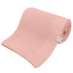 Хлопковый плед Classic персиковая пудра