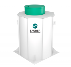 Станция глубокой биологической очистки  Мультпласт СТ (Заубер) 10 вертикальный / 2000 л. в сутки / до 10 чел. / принудительный сброс / компрессорная аэрация (1740x1740x2410см;200кг;) - арт.552043