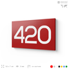 Номер на дверь 420, табличка на дверь для офиса, квартиры, кабинета, аудитории, склада, красная 120х70 мм, Айдентика Технолоджи