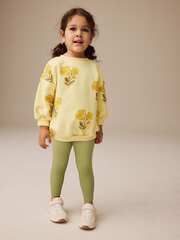 Толстовка и легинсы в комплекте для девочки Next E54-932, Светло-желтый, Салатовый