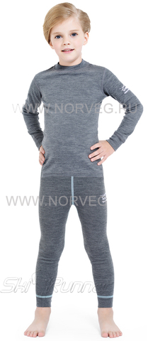 Комплект термобелья из шерсти мериноса Norveg Soft Grey детский