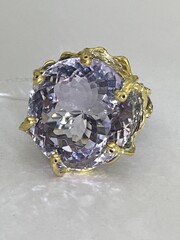 Оливия-аметист (серебряное кольцо с позолотой)