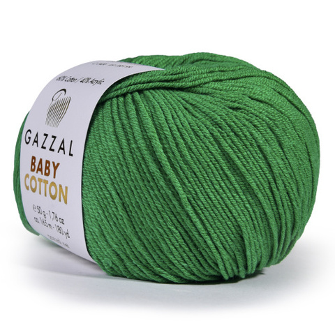 Пряжа Gazzal Baby Cotton 3456 зеленый