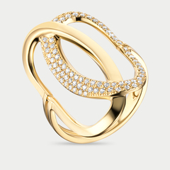 Кольцо золотое с фианитами