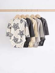 Боди с коротким рукавом для малышей Next B71-858, 5 шт., Бежевый, Серый