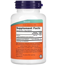 Now Foods Кальций из кораллов, 1000 мг, 100 растительных капсул