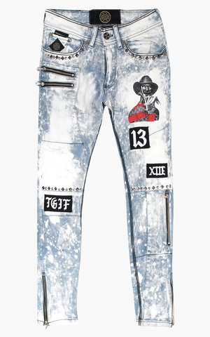 The Saints Sinphony | Джинсы мужские FREDDY PRINT LT. BLUE TSG402 перед
