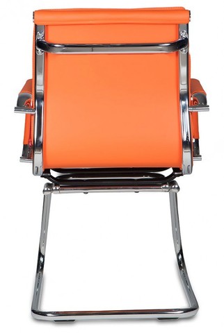 Кресло Бюрократ CH-993-Low-V оранжевый искусственная кожа низк.спин. полозья металл хром Бюрократ