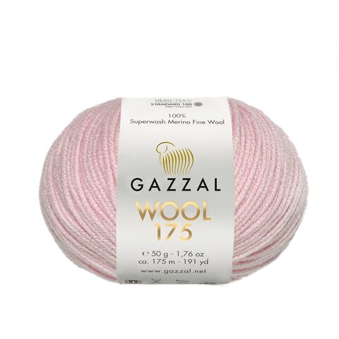 Пряжа Gazzal Wool 175 329 холодный розовый