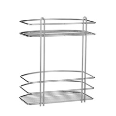 67-0-660 Полка для ванной овал 2 яруса гальваника цинк,цвет хром (РемоКолор)