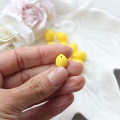 Подвеска бусина Лимон, пластик, 13*9 мм, П1133
