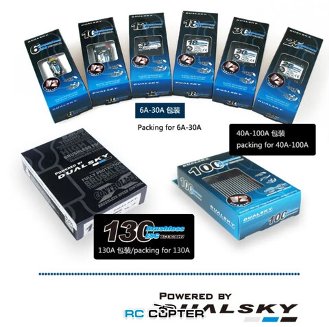 ESC регулятор мотора DUALSKY XC13036HV 5S-12S, 150A при 6S (макс 180A), 130A при 12S (макс 150A), OPTO