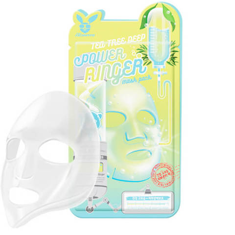 Elizavecca Tea Tree Deep Power Ringer Mask Pack - Успокаивающая тканевая маска для лица с экстрактом чайного дерева
