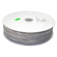 
          Декоративная лента капроновая для декора и флористики, 4 см, намотка 100 ярдов, серебро с блеском