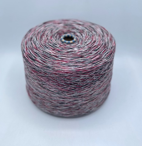 Авторская смотка (пр.Италия) 262м/100гр, Меринос/Полиамид/Вискоза/Кашемир, цвет-Вишня в серебре, арт.36488