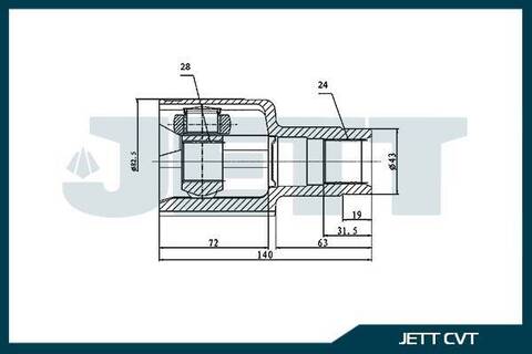 ШРУС внутренний JETT V40-2924
