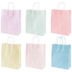 Пакет подарочный M вертикальный крафт, Пастельный микс, 26*33*12 см (Д*В*Ш), 1 шт.