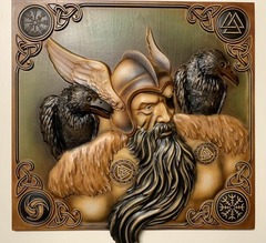 Силиконовый молд № 0132 Панно « Один и вороны»