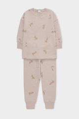 пижама  для девочки  КП 1611/бежевый,кролики и цветы