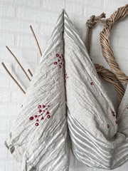 Шарф льняной комби. со штампами 