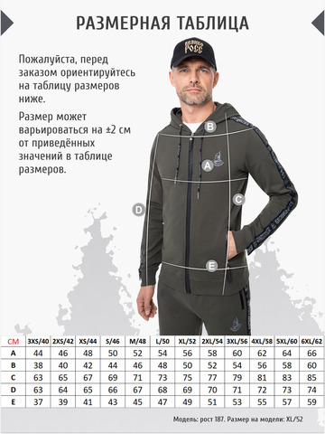 Толстовка на молнии «Мастер» цвета хаки. Лёгкий футер