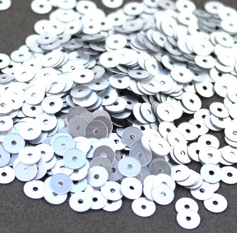 916W Пайетки плоские 3 мм, цвет серебро не прозрачный