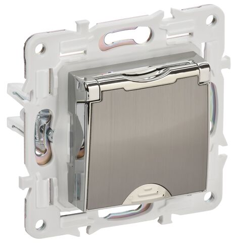 SKANDY Роз. з/к/ш кр. 16А IP44 SK-R11N никель IEK