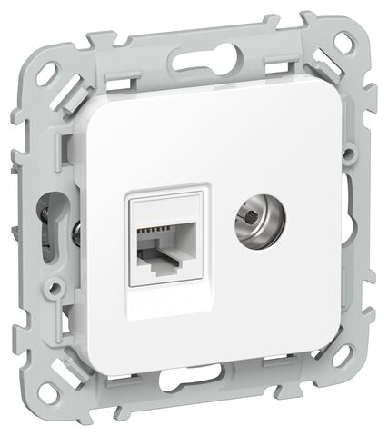 FLITE Роз. 2-я RJ45/TV кат.5Е UTP РКТВ5е-2-0-ФлБ бел. IEK