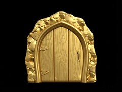 Силиконовый молд № 419 Дверь большая ( серия домики для гномов и фей)