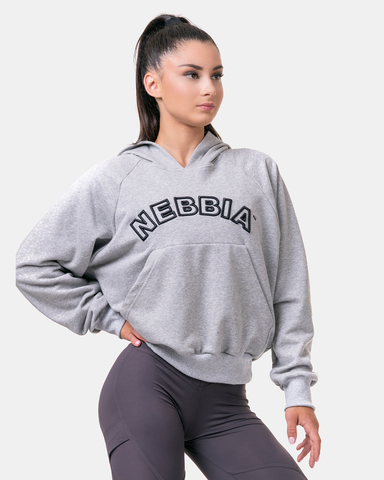 Толстовка женская Nebbia 581 conic HERO Sweatshirt with a hoodie Light grey