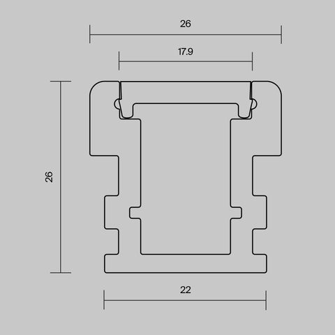 Алюминиевый профиль Maytoni встраиваемый в пол 26x26 (Серебро, 2 м), ALM-2626-S-2M 636016