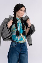 Платок «Тигр Еврейской автономной области. Аквамарин»