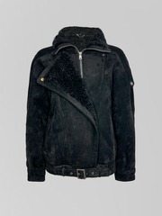 Дубленка VARGRO 8366-7580 на меху на молнии с ремешком снизу