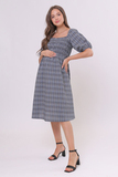 Платье для беременных 13478 голубая клетка