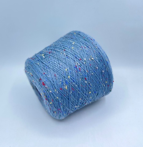 Filati Venezia (пр.Италия),art-Calzetteria Bottonato, 4/16 400/100гр, 75%Меринос, 25%Полиамид, цвет-Серо-голубой,твидовый, арт-36640