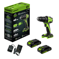 Дрель-шуруповерт Greenworks DD345 24V (27/45Нм) аккумуляторная, без АКБ и ЗУ