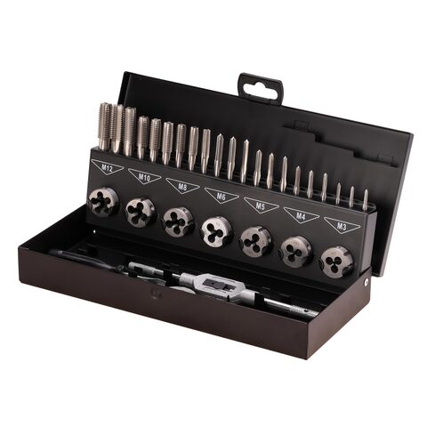 Набор метчиков и плашек M3-M12 31пр HSS-G Terrax by Ruko A245013